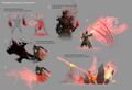 Concept art for Berserk, Wild Blow, and Blaze Breaker
