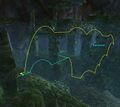 From the entrance to the first jump. Alternate route is shown in yellow if you're struggling with the jump.